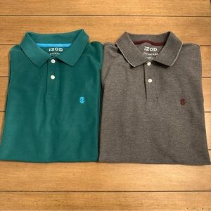 IZOD Advantage Performance Natural Stretch Polo Lot of 2 Men’s Shirts Medium
